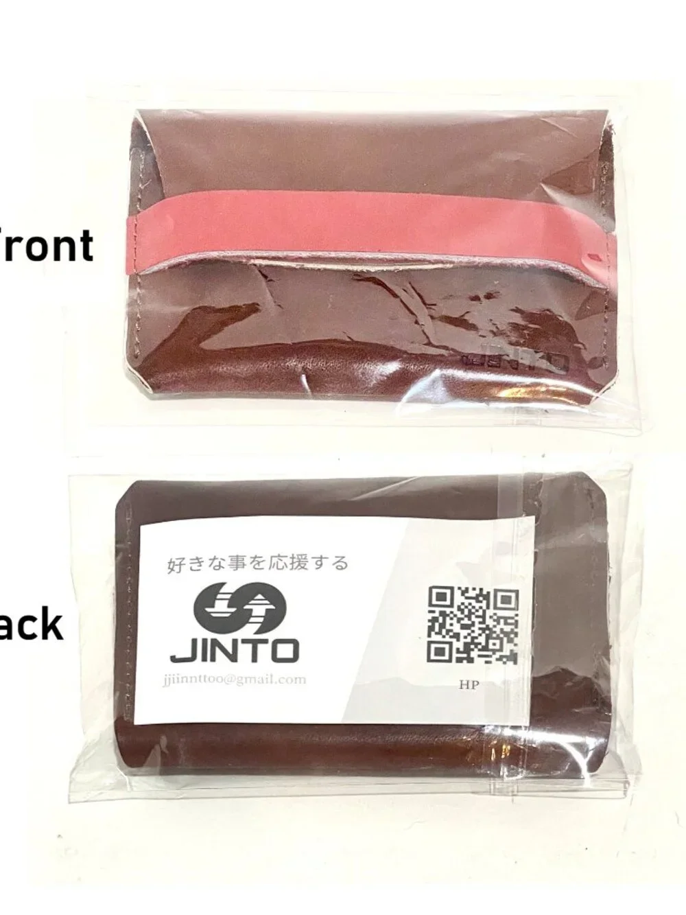 JINTO Jinriki Japan Leather Card Holder Purse Coin Wallet Handmade
